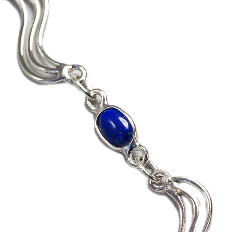 Bracelet lapis lazuli Afghanistan AA argent 925