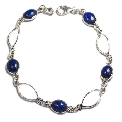 Bracelet lapis lazuli Afghanistan AA argent 925