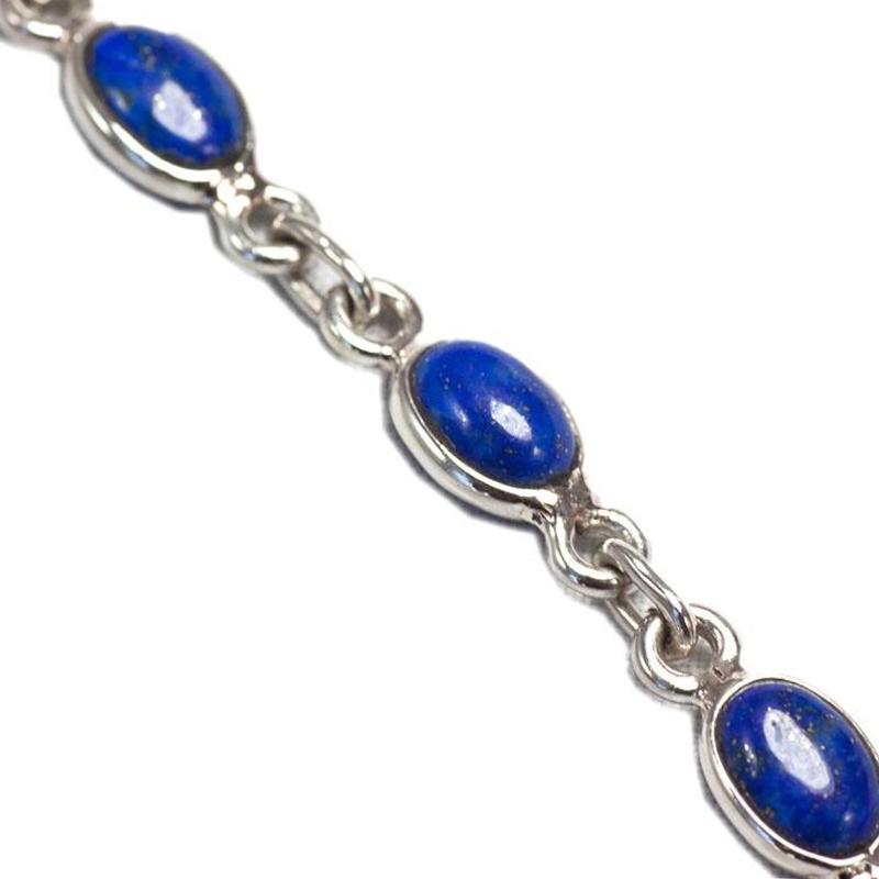 Bracelet lapis lazuli Afghanistan AA argent 925