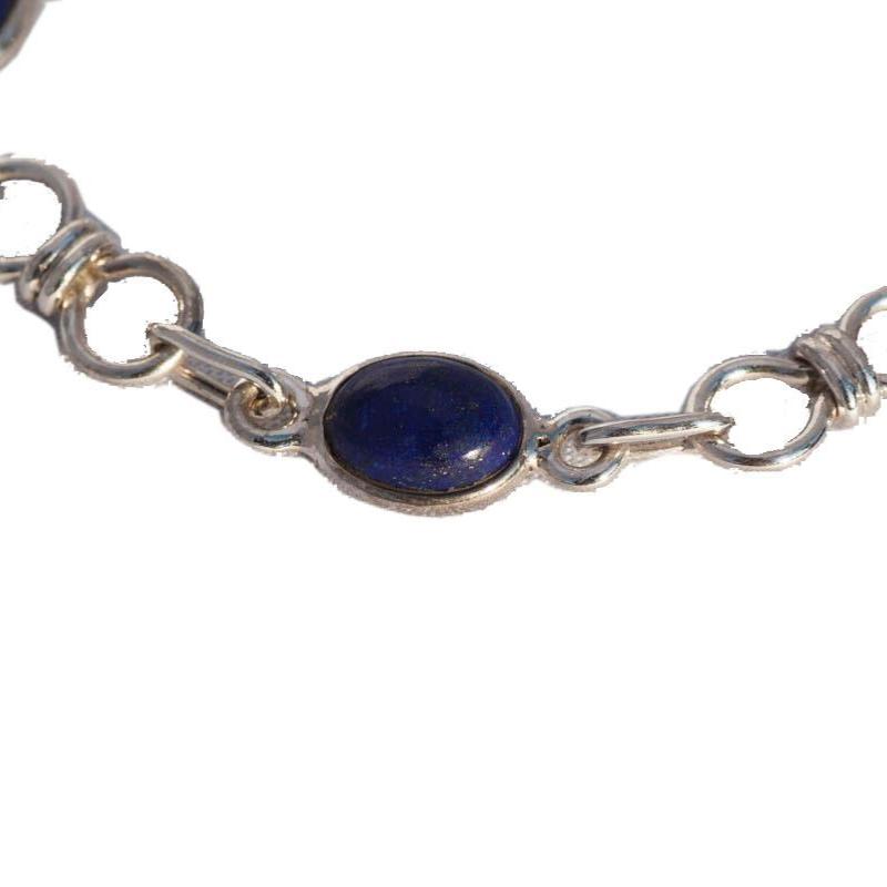 Bracelet lapis lazuli Aghanistan AA argent 925