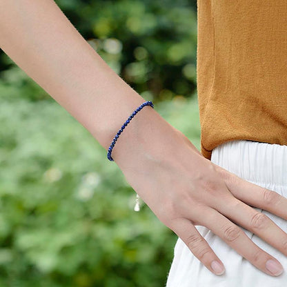 Bracelet lapis lazuli perles facettées argent 925