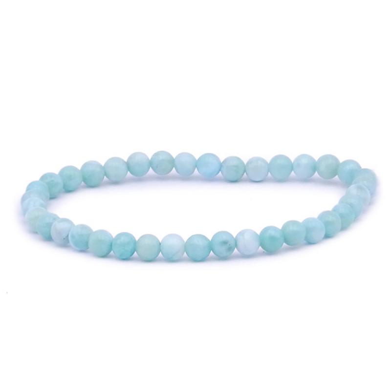 Bracelet larimar République Dominicaine AA (boules 5-6mm)