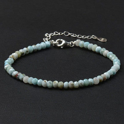 Bracelet larimar perles facettées argent 925