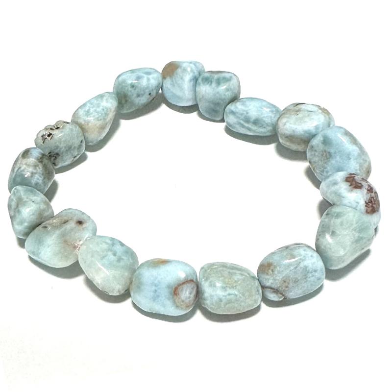 Bracelet larimar A (pierres roulées 10-12mm)