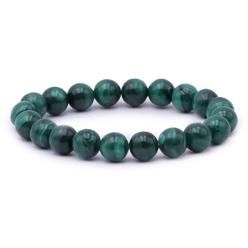 Bracelet malachite Congo AA (boules 10mm)