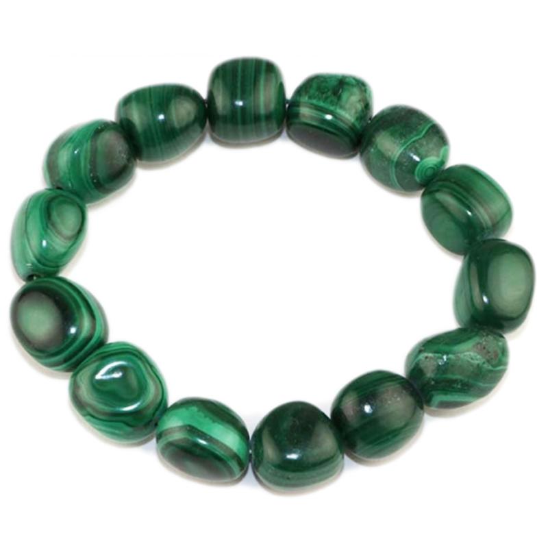 Bracelet malachite Congo AA (pierres roulées)