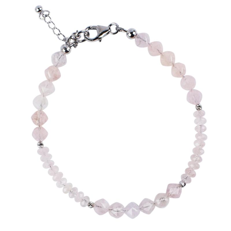 Bracelet morganite (béryl rose) argent 925