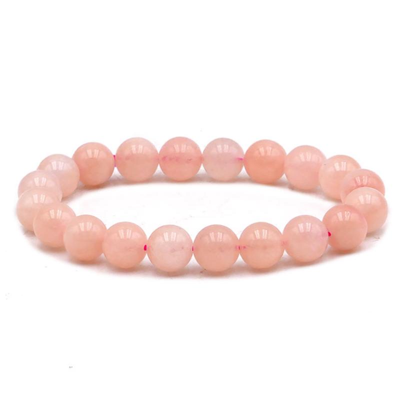 Bracelet morganite (béryl rose) Brésil A boules 10mm