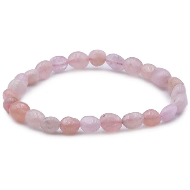 Bracelet morganite (béryl rose) Brésil A grains 5-7mm