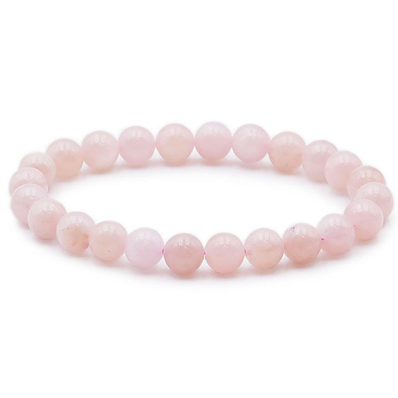 Bracelet morganite (béryl rose) Brésil AA boules 7-8mm