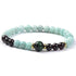 Bracelet multi amazonite, grenat rouge almandin, oeil de tigre teintée A+ (boules 5-6mm)