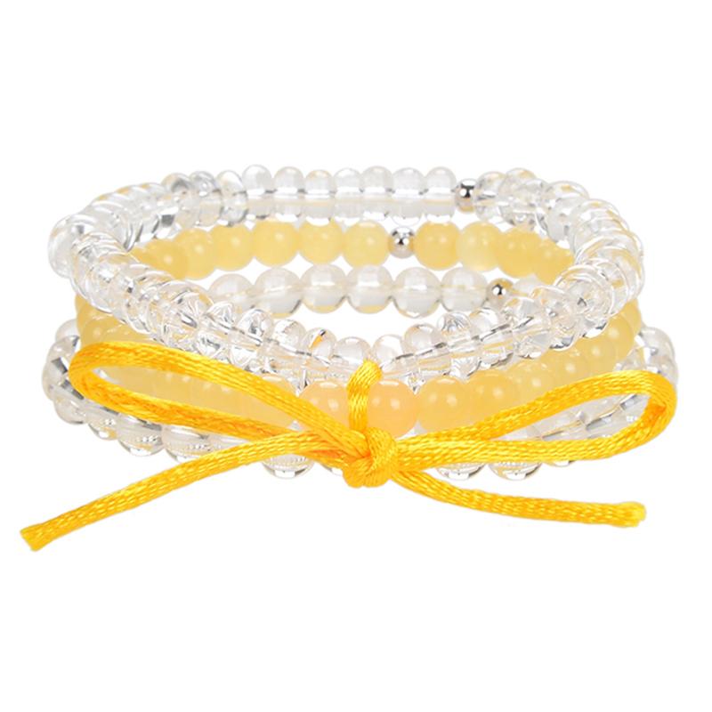 Bracelet multi-pierres calcite orange-cristal de roche