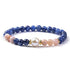 Bracelet multi cyanite chauffée, opale rose, perles d&