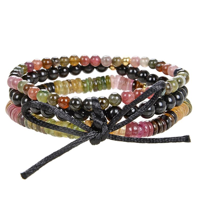 Bracelet multi-pierres tourmaline multicolore