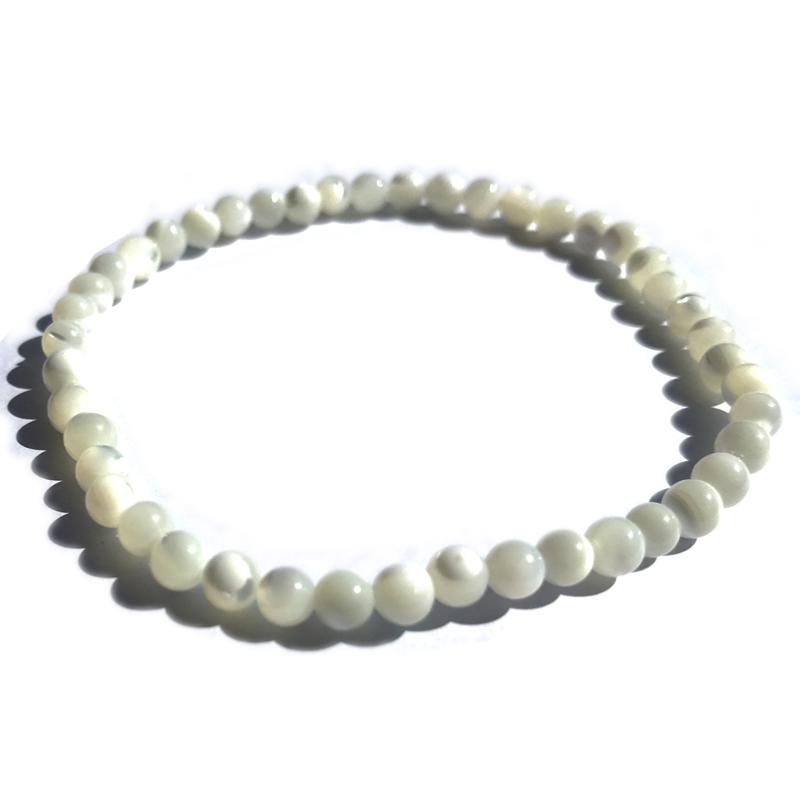 Bracelet nacre Chine A boules 3-4mm