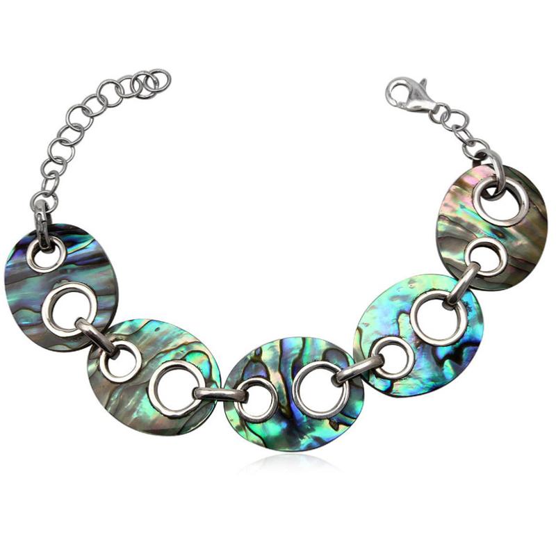 Bracelet nacre multicolore argent 925