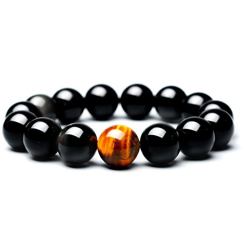 Bracelet obsidienne oeil de tigre A (boules 10mm)