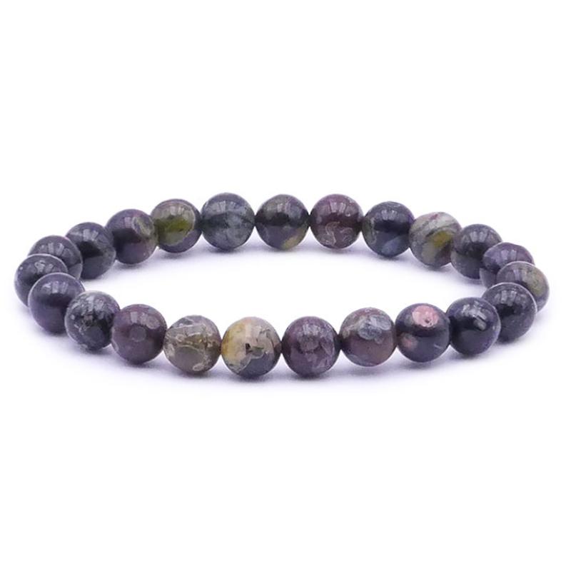 Bracelet obsidienne fleurie Mexique A (boules 7-8mm)