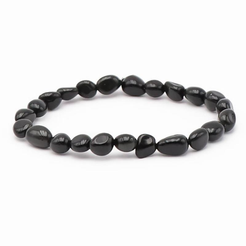 Bracelet obsidienne oeil céleste Mexique A grains 5-7mm