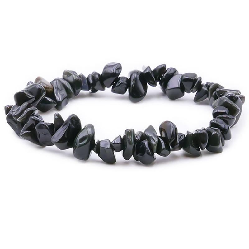 Bracelet obsidienne oeil céleste Mexique  A (perles baroques)