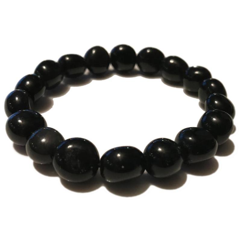 Bracelet obsidienne oeil céleste Mexique A (pierres roulées)