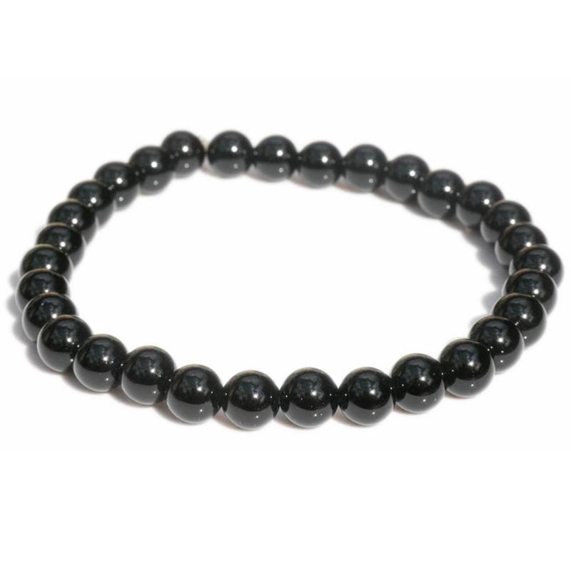 Bracelet onyx noir Brésil A (boules 5-6mm)