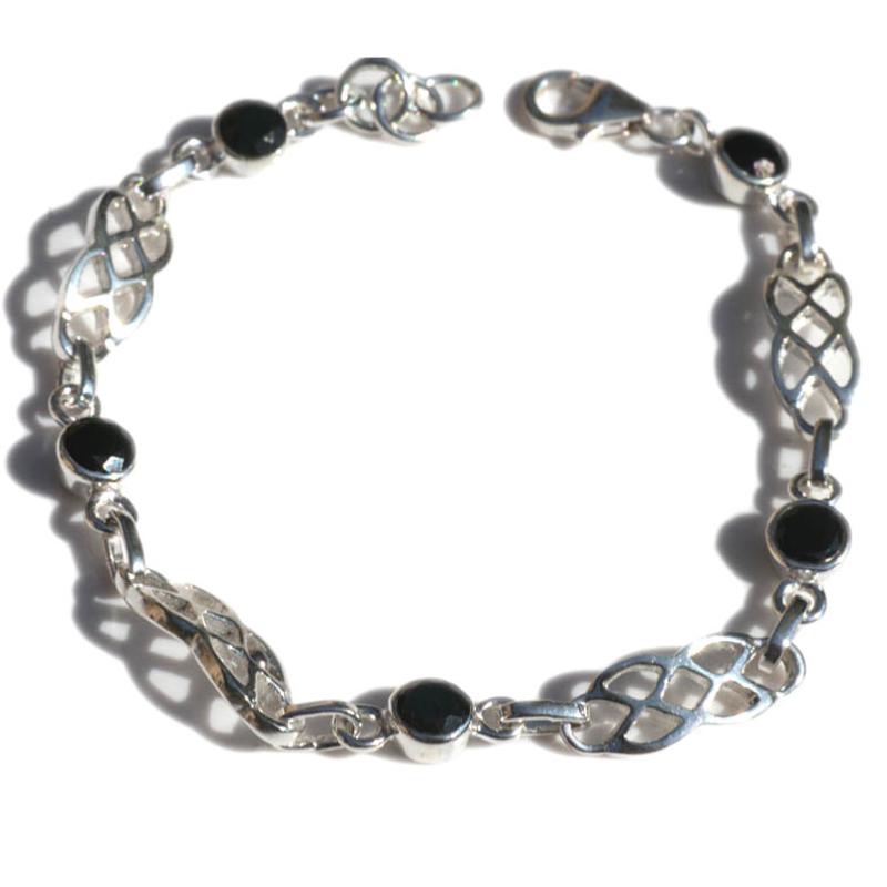 Bracelet onyx Brésil AA argent 925