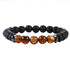 Bracelet onyx dépoli et agate (boules 8mm)