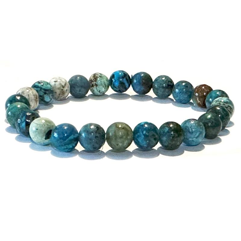 Bracelet opale bleue des Andes A (boules 7-8mm)