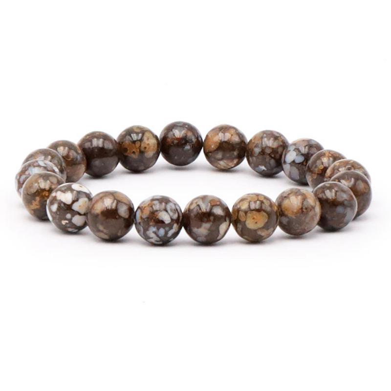 Bracelet opale brune Madagascar A (boules 10mm)