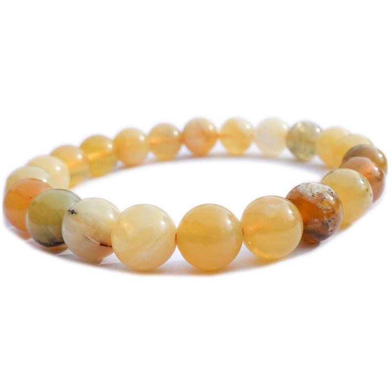 Bracelet opale jaune Mexique A (boules 7-8mm)