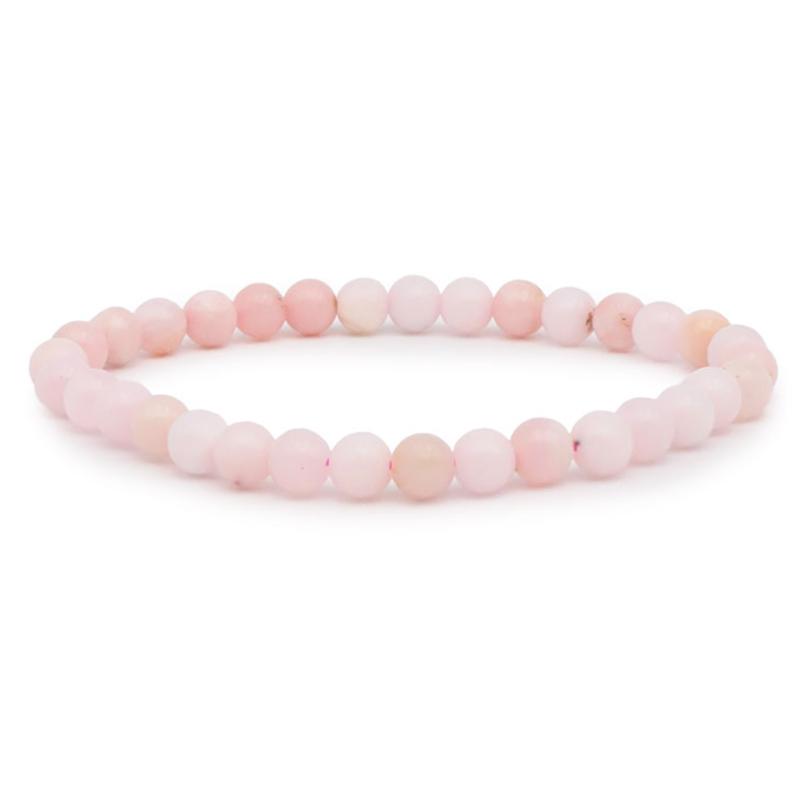 Bracelet opale rose Pérou A+ (boules 5-6mm)