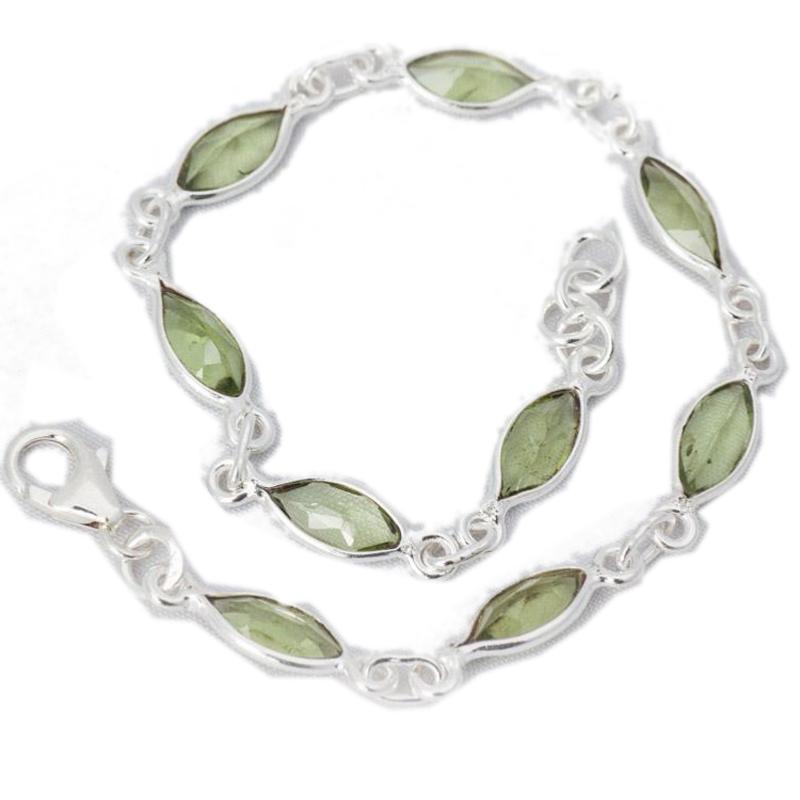 Bracelet péridot Inde AA argent 925