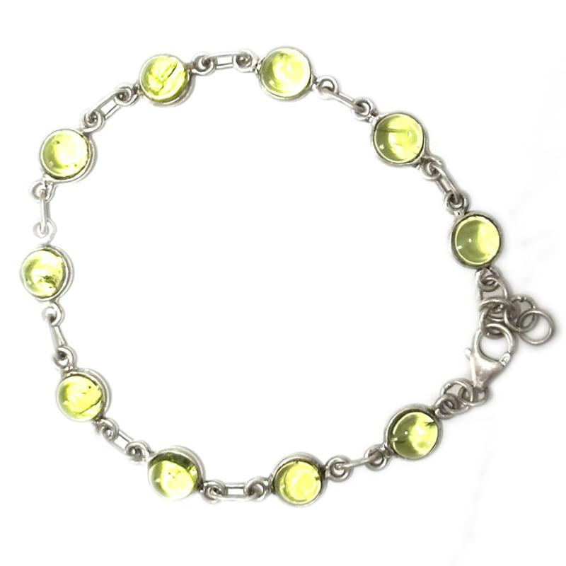 Bracelet péridot Inde AA argent 925