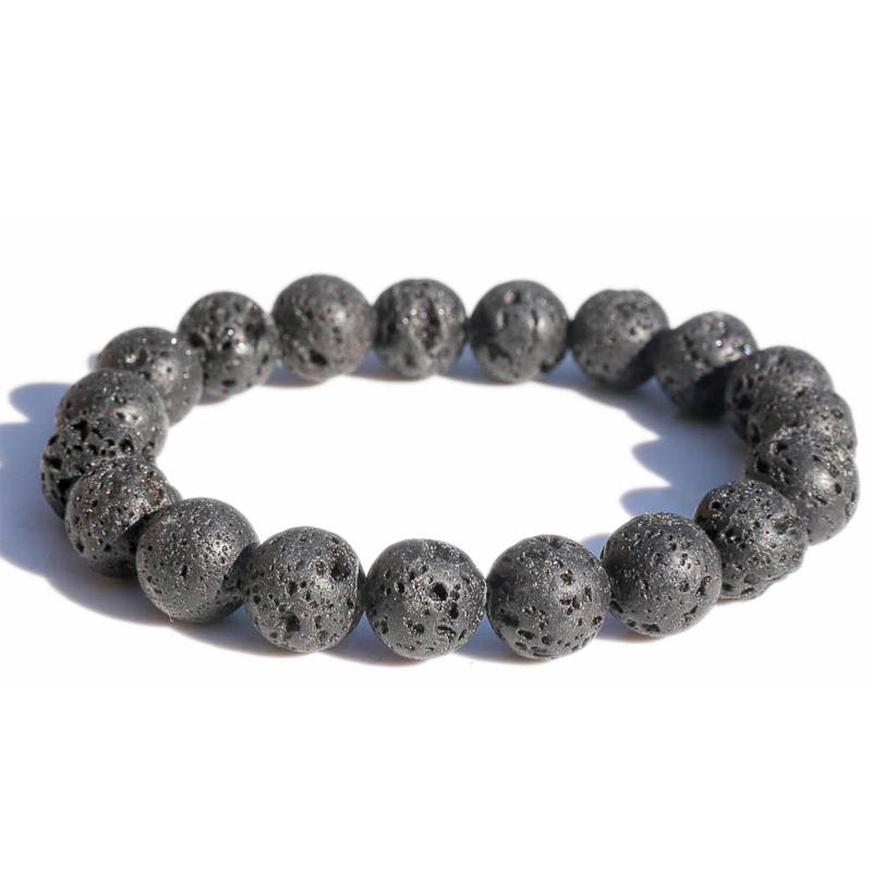 Bracelet pierre de lave Chine AB (boules 10mm)