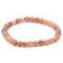 Bracelet pierre de lune rose Inde A (boules 5-6mm)