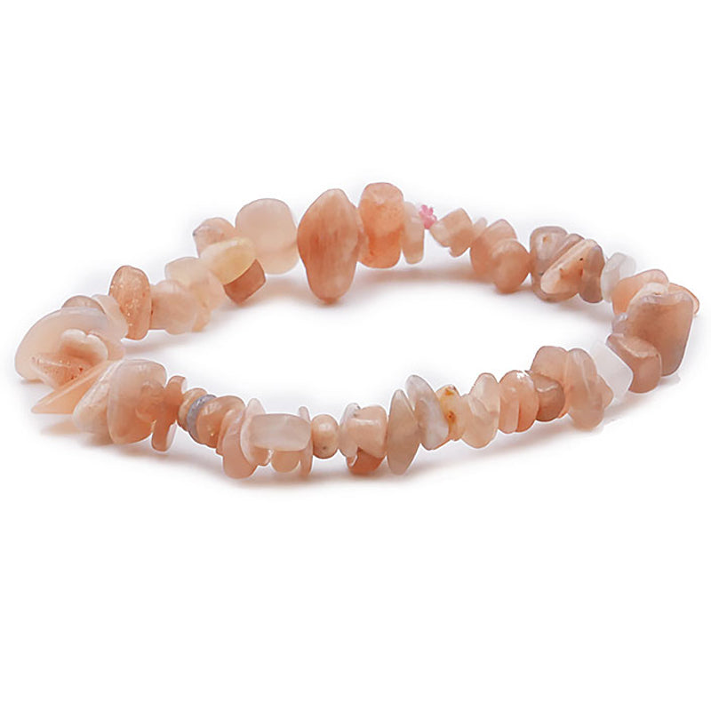 Pulsera piedra lunar rosa India A (perlas barrocas)