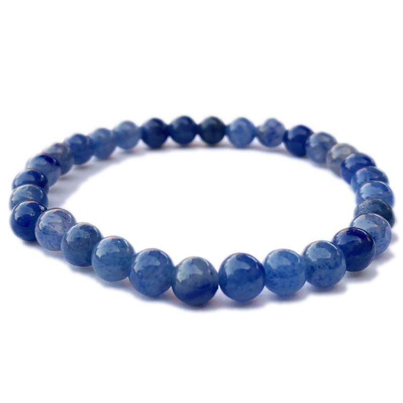 Bracelet quartz bleu ou aventurine bleue Brésil A (boules 7-8mm)