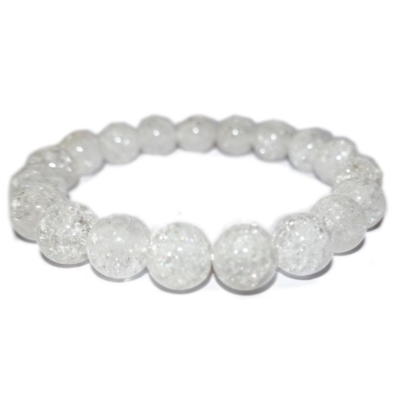 Bracelet quartz craquelé Brésil A (boules 10mm)