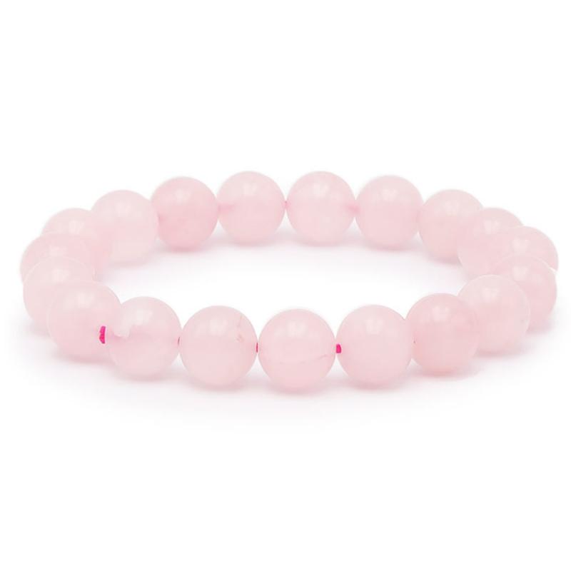 Bracelet quartz rose Brésil A (boules 10mm)