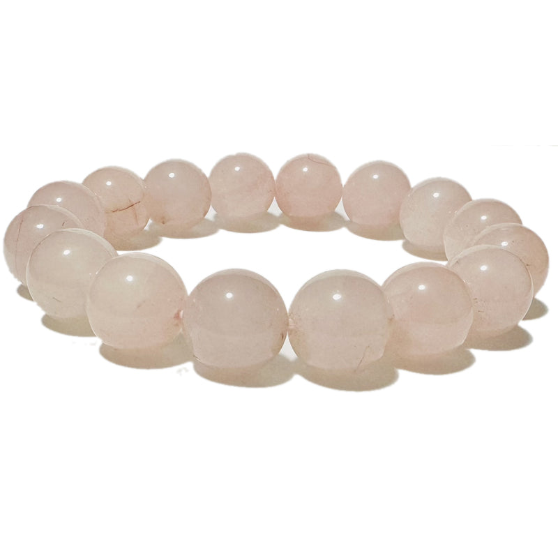 Bracelet quartz rose Brésil A (boules 12mm)