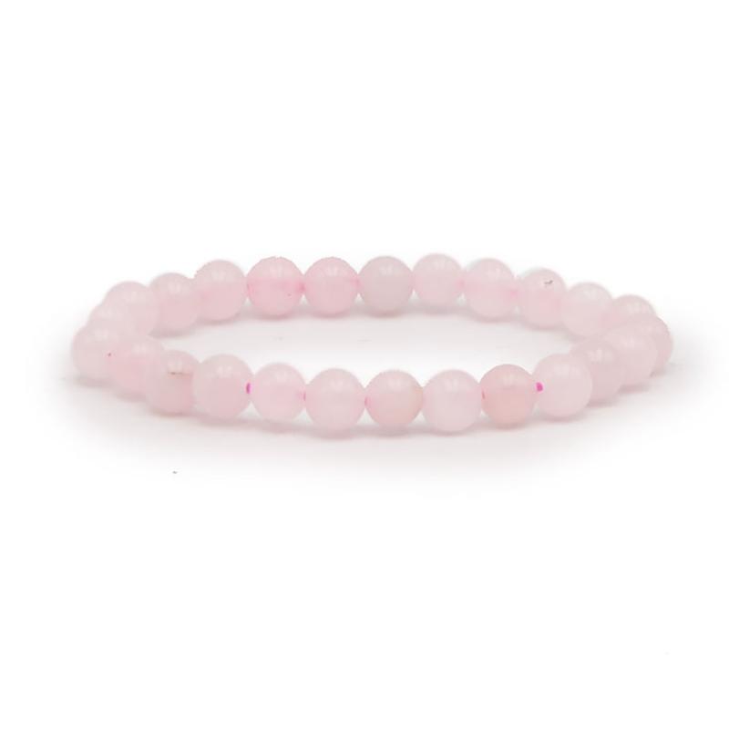 Bracelet taille enfants quartz rose A (boules 5-6mm)