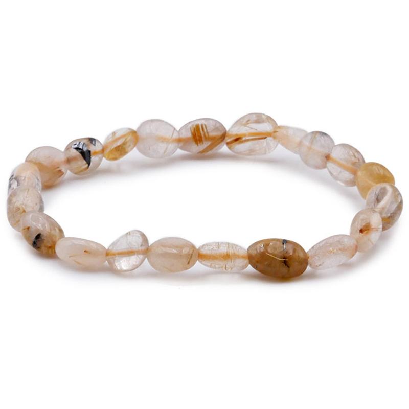 Bracelet quartz rutile Brésil A (grains 5-7mm)