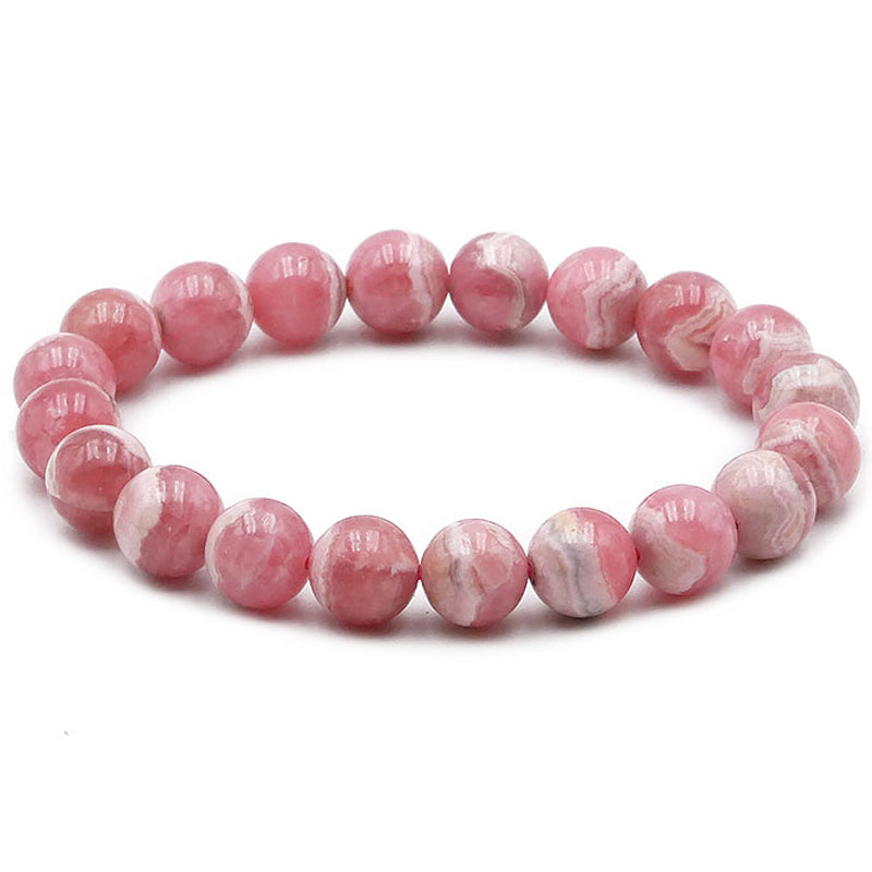 Bracelet rhodochrosite Argentine A+ (boules 9,5-10,5mm)