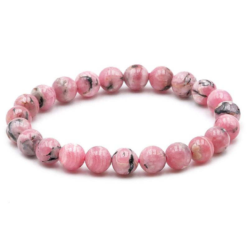 Bracelet rhodochrosite Argentine A+ (boules 7,5-8,5mm)