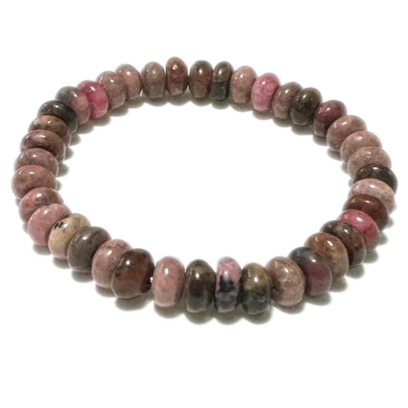 Bracelet rhodonite Madagascar A (perles boutons 8mm)