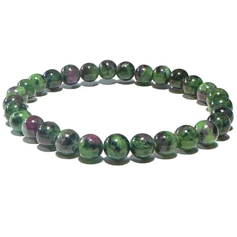 Bracelet rubis sur zoisite Tanzanie AA (boules 7-8mm)