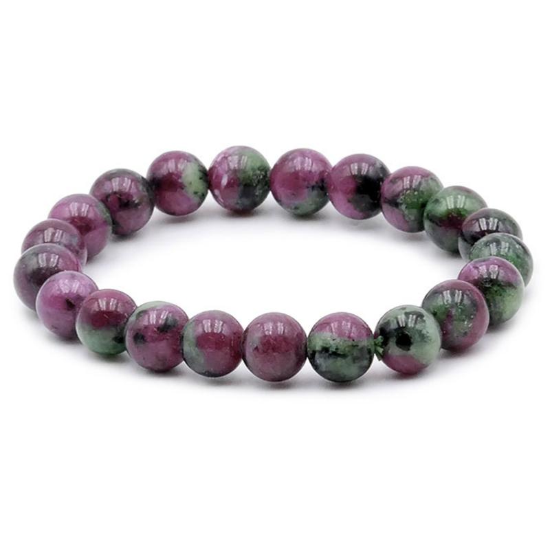 Bracelet rubis sur zoisite Tanzanie AA (boules 8-9mm)