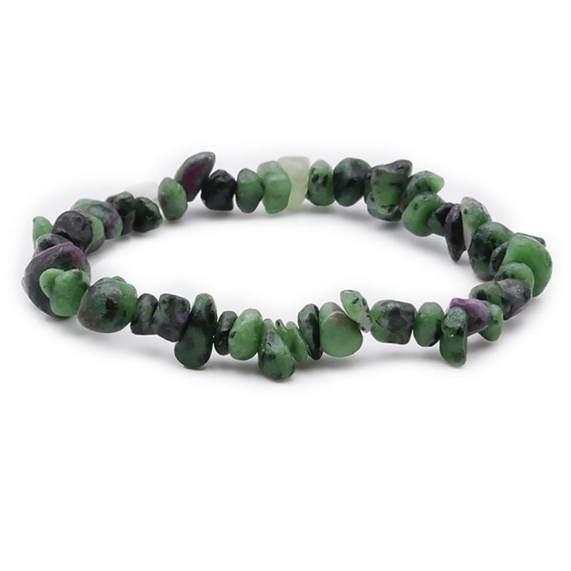 Bracelet rubis sur zoisite Tanzanie A (perles baroques)