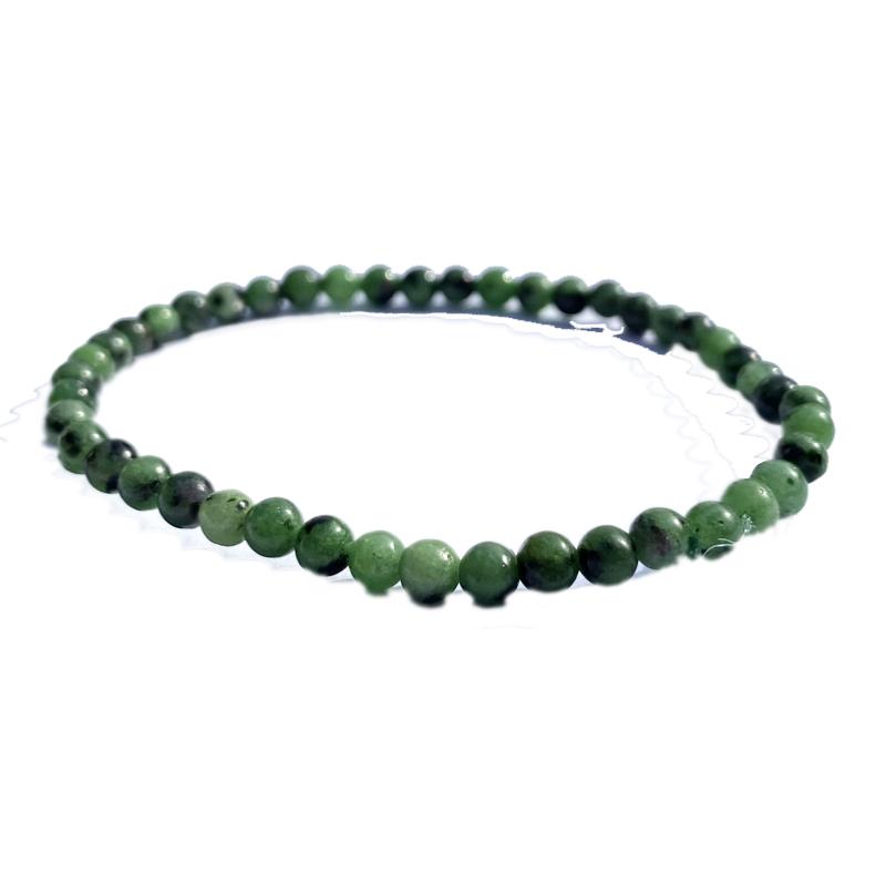 Bracelet rubis sur zoisite Tanzanie A (boules 3-4mm)